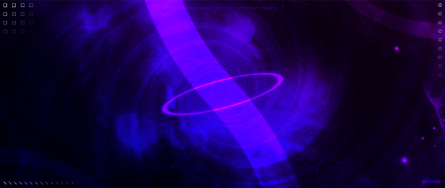 questioning reality... (banner) | Made for a school project, and as a sequel to the "endless thoughts" design